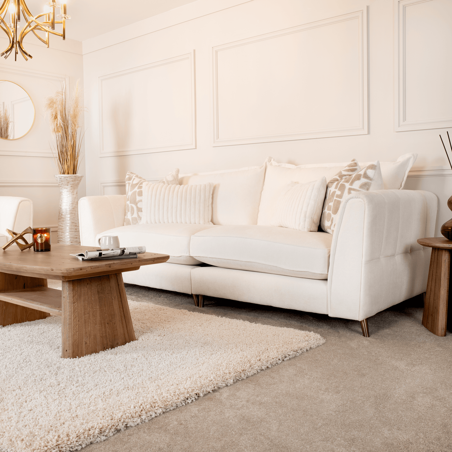 Furniture  -  Eiffel 4 Seater Sofa - Ivory  -  60013273