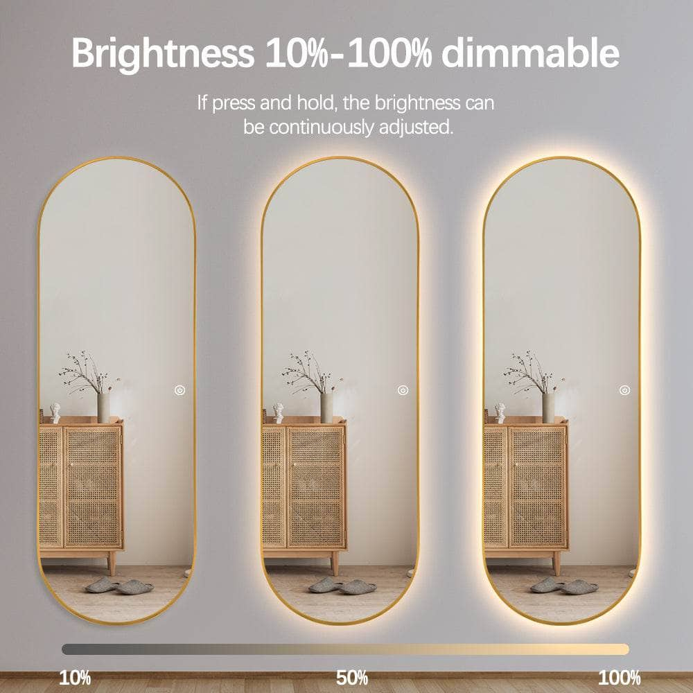 Mirrors  -  LED Double Arch Mirror - Gold  -  60013444