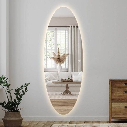 Mirrors  -  LED Oval Mirror - Gold  -  60013449