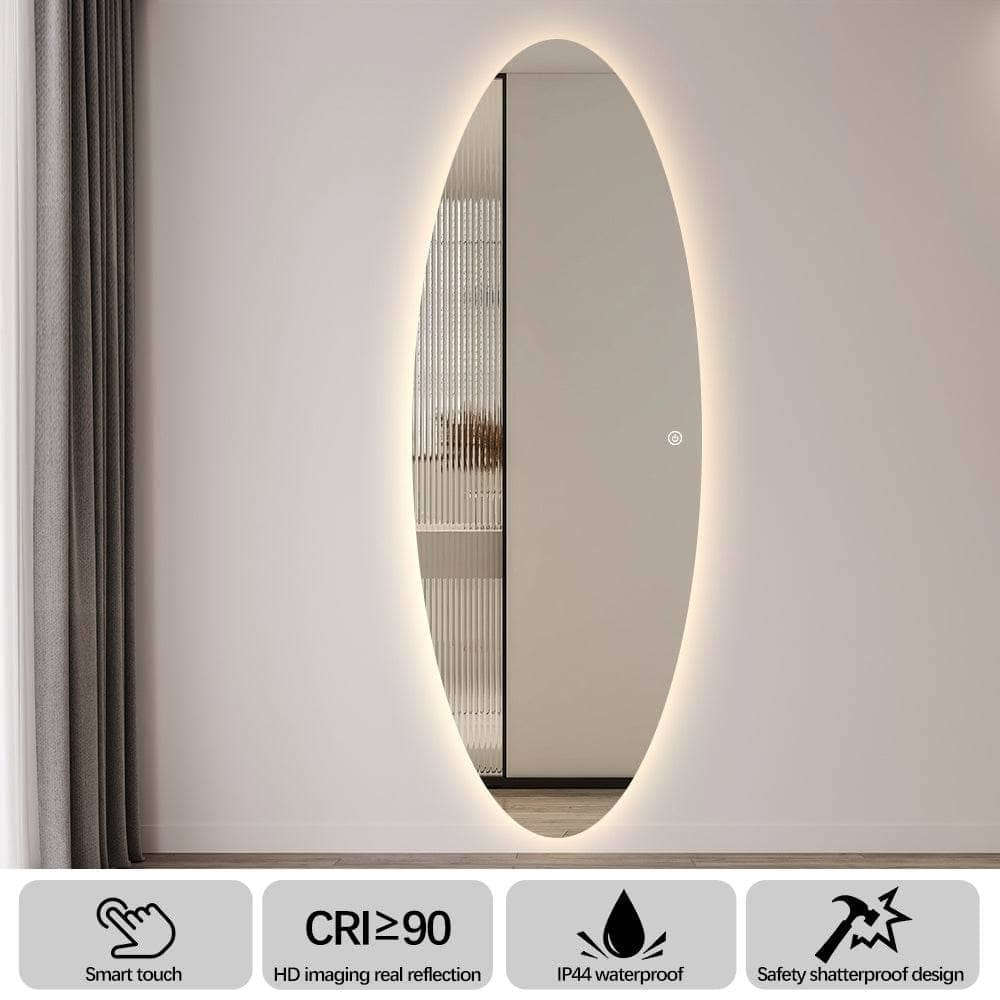 Mirrors  -  LED Oval Mirror - Gold  -  60013449