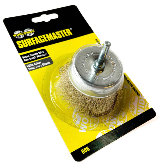 DIY  -  Brass Wire Cup Brush 6mm - 3"  -  00621304