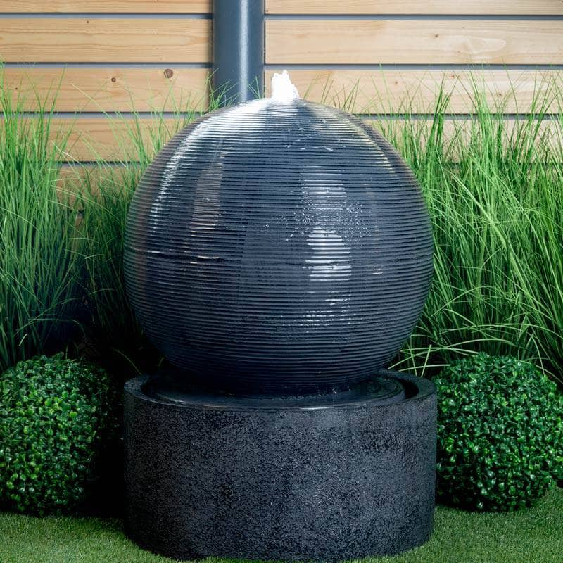 Gardening  -  Alessia Resin Water Feature - Anthracite  -  60008998