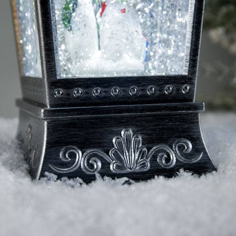 Antique Christmas Snowman Water Spinner Lantern - 24cm