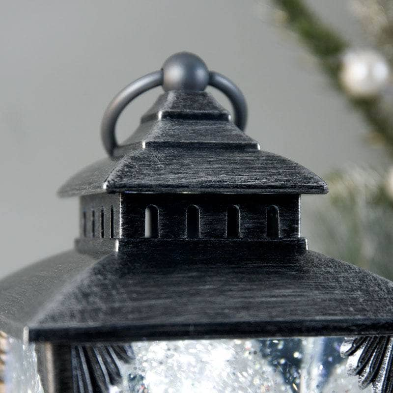 Antique Christmas Snowman Water Spinner Lantern - 24cm