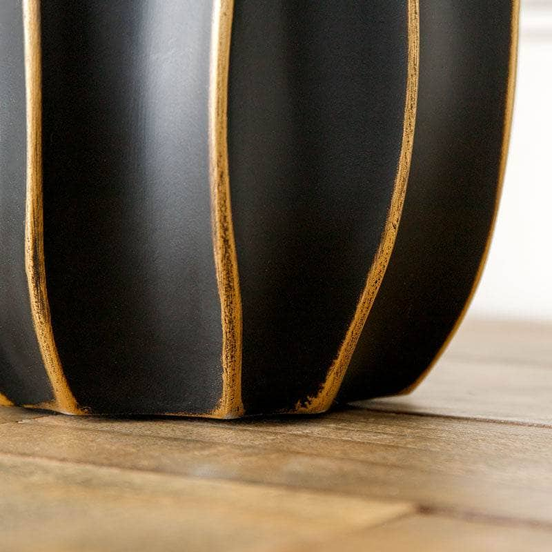  -  Black & Gold Striped Vase - 35.5cm  -  60008145