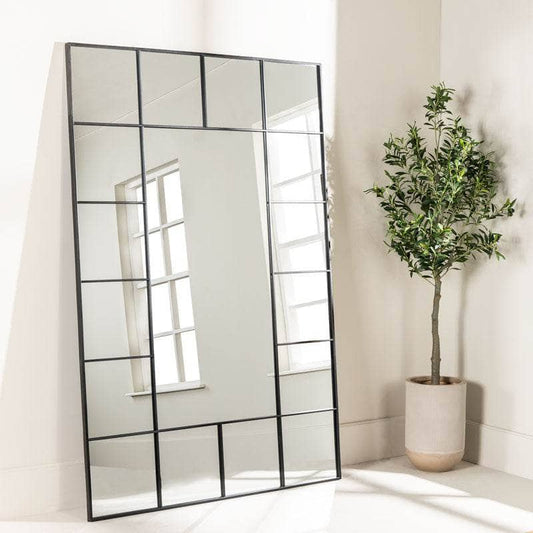 Mirrors  -  Black Window Mirror 119 x 179cm  -  60010948