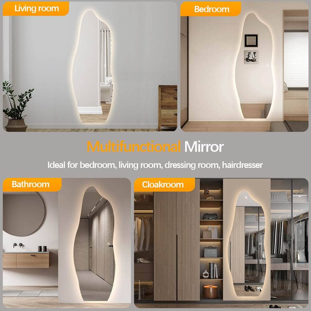 Mirrors  -  LED Mis-Shaped Mirror - Gold  -  60013452