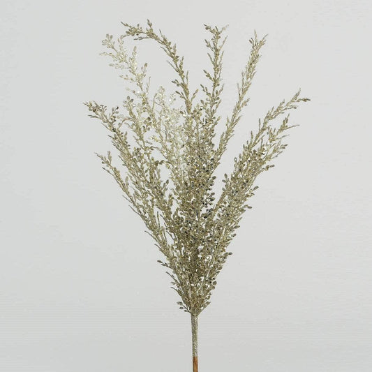 Christmas  -  Champagne Mini Glitter Leaf Bush - 60cm  -  60008620