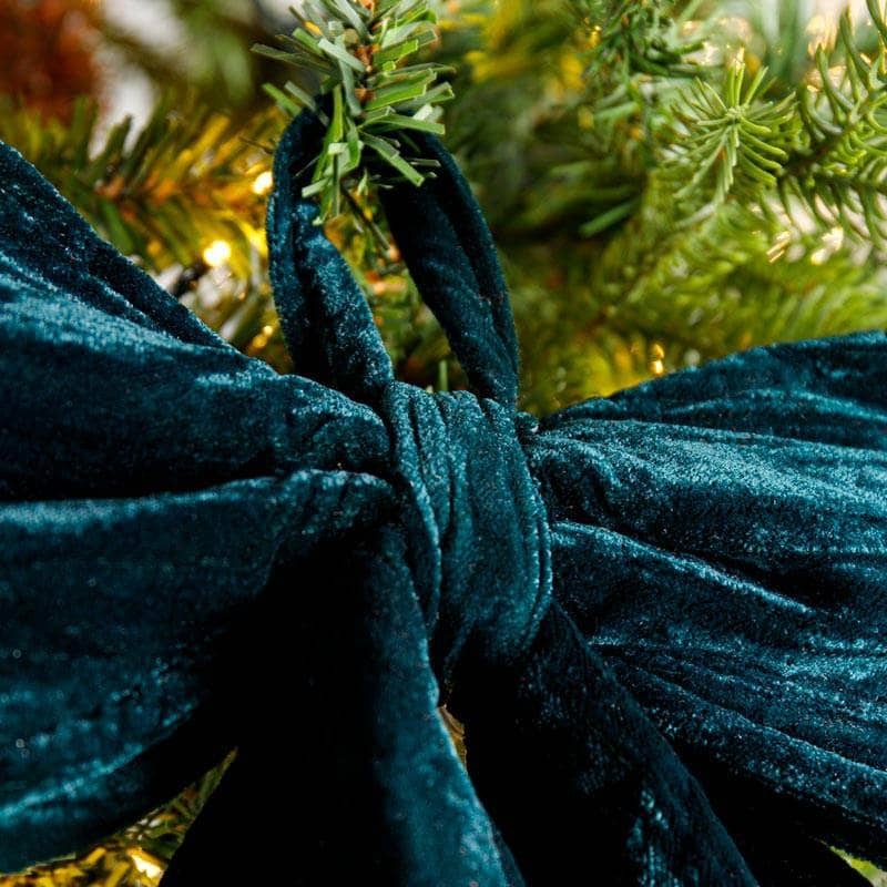 Christmas  -  Dark Green Velvet Bow - 34cm  -  60008475