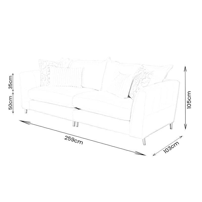 Furniture  -  Eiffel 4 Seater Sofa - Ivory  -  60013273