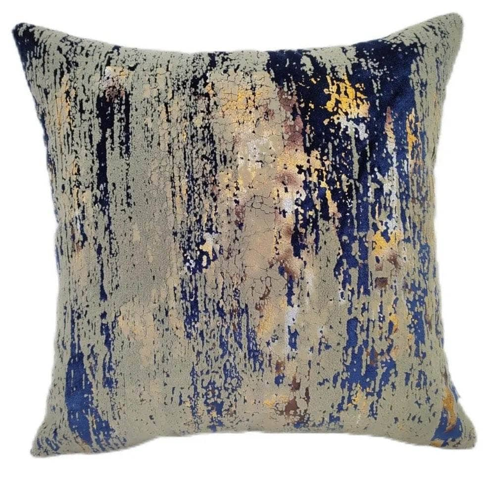 Homeware  -  Flock & Foil Cushion - Navy  -  60010234