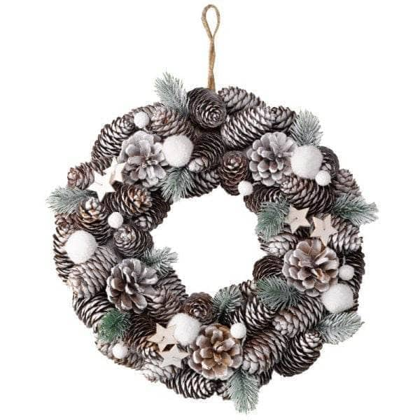 Christmas  -  Frosted Pine Wreath - 30cm  -  60008196