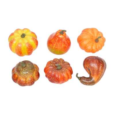 Homeware  -  6 Decorative Pumpkins - 10cm  -  60012347