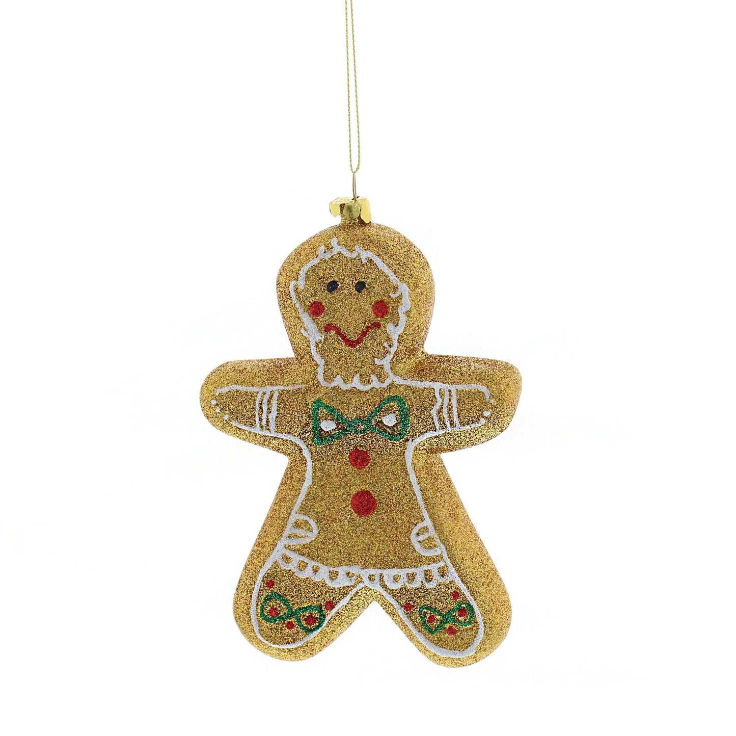 Christmas  -  Glitter Gingerbread Man Christmas Tree Decoration - 14cm  -  60008677