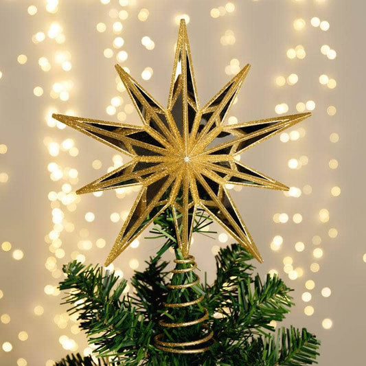  -  Gold Mirror Star Tree Topper - 30cm  -  60008725