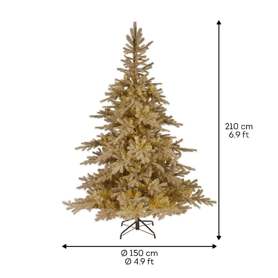 Gold Tiffany Fir Christmas Tree - 7ft