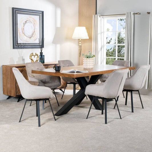 Furniture  -  Harrow 200cm Dining Table & 6 Taupe Montreal Chairs  -  60011151