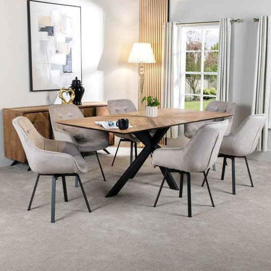 Furniture -  Herringbone Table & 6 Taupe Montreal Chairs  -  60011147