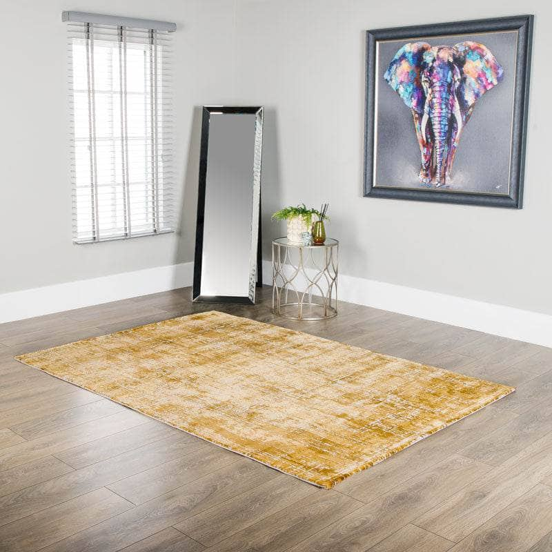 Rugs  -  Kuza Gold Abstract Rug - Multiple Sizes  - 