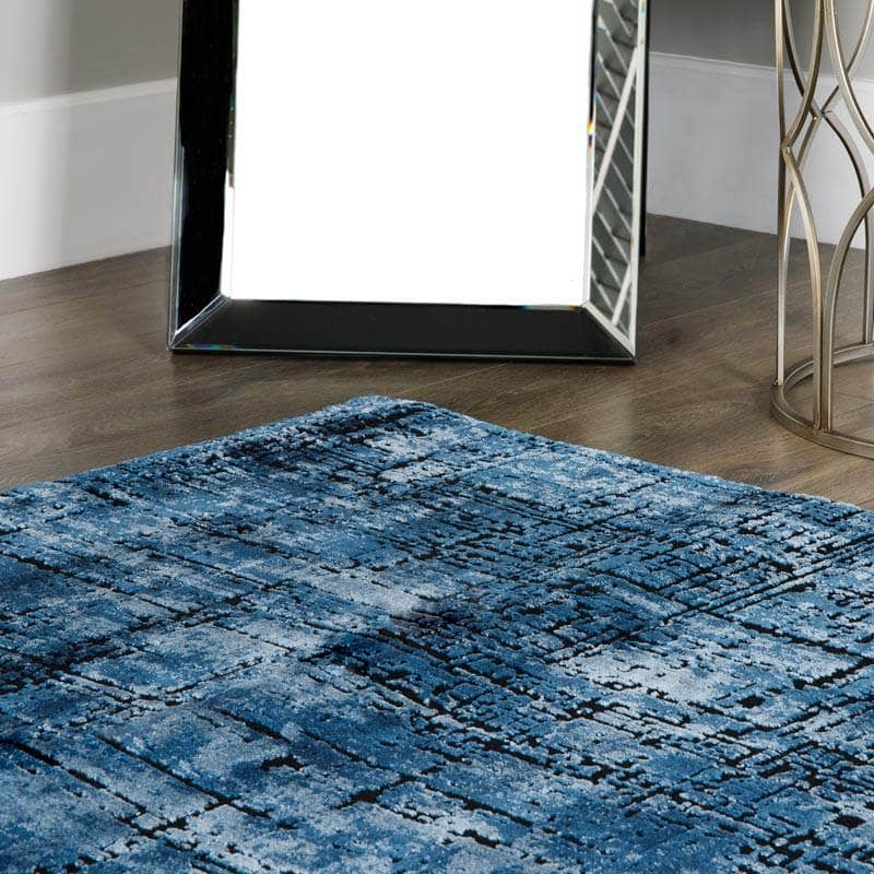 Rugs  -  Asiatic Kuza Abstract Rug - Navy  - 