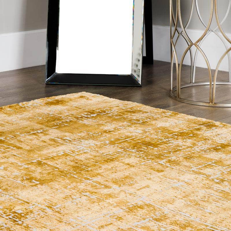 Rugs  -  Kuza Gold Abstract Rug - Multiple Sizes  - 