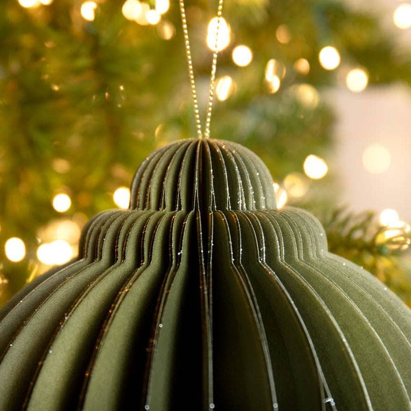 Christmas  -  Green Paper Onion Christmas Tree Decoration - 20cm  -  60012157