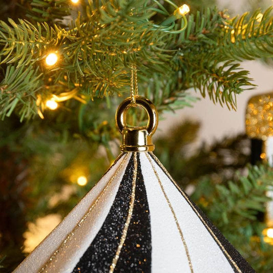 Christmas  -  Black & White Finial Christmas Bauble - 30cm  -  60011104