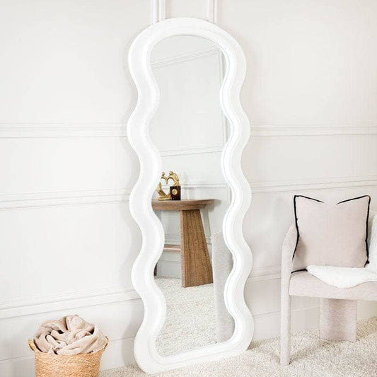 Furniture  -  Arched Wave Mirror - Matt White  -  60011570