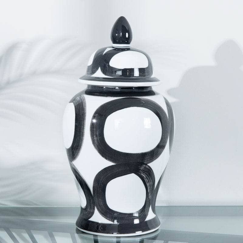 Homeware  -  Temple Jar Black & White - 18"  -  60008104