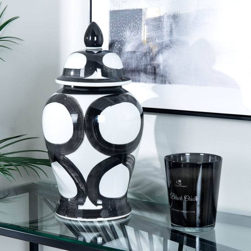 Homeware  -  Temple Jar Black & White - 18"  -  60008104