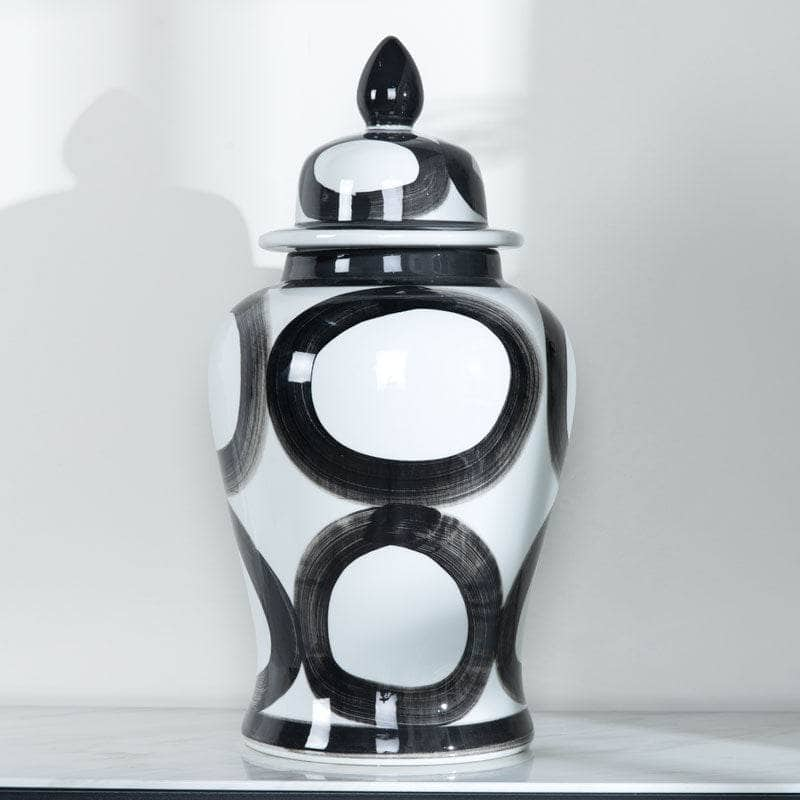 Homeware  -  Temple Jar Black & White - 24"  -  60008105