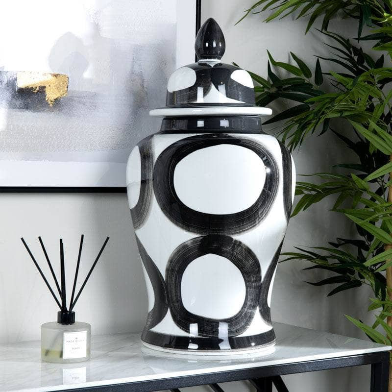 Homeware  -  Temple Jar Black & White - 24"  -  60008105