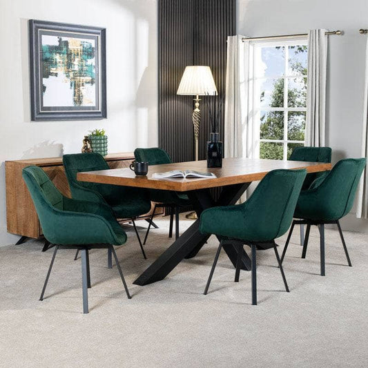 Furniture  -  Harrow 200cm Dining Table & 6 Emerald Montreal Chairs  -  60011152