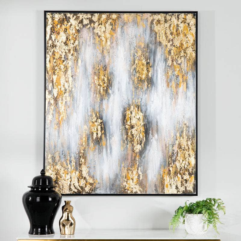 Pictures  -  Black & Gold Painting On Canvas - 100 x 120cm  -  60009761