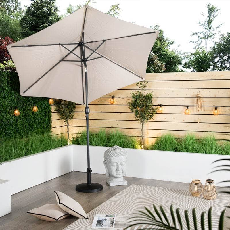 Gardening  -  Weatherking Crank & Tilt Parasol  2.7m - Light Taupe  -  60009014