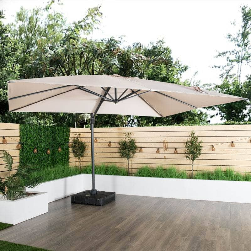 Gardening  -  Weatherking Lazio 4x3m Parasol & Base - Taupe  -  60009027