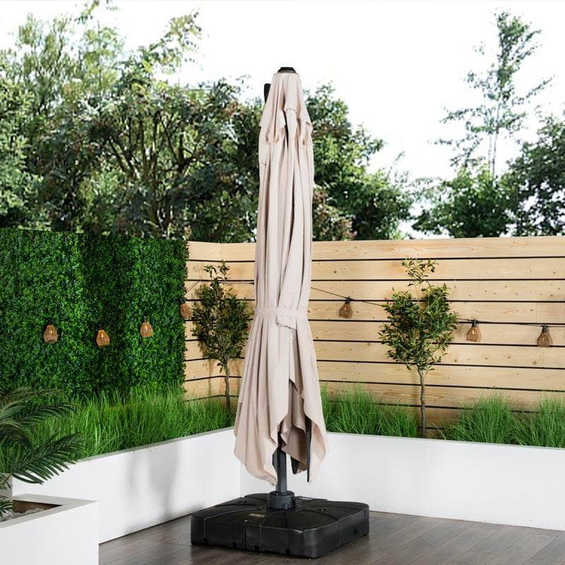 Gardening  -  Weatherking Lazio 4x3m Parasol & Base - Taupe  -  60009027