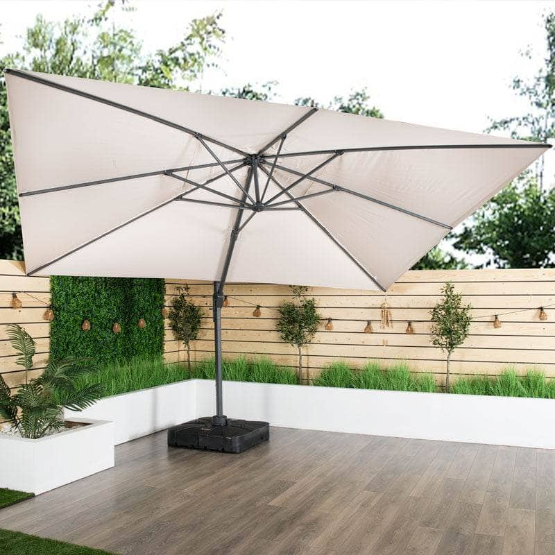 Gardening  -  Weatherking Lazio 4x3m Parasol & Base - Taupe  -  60009027