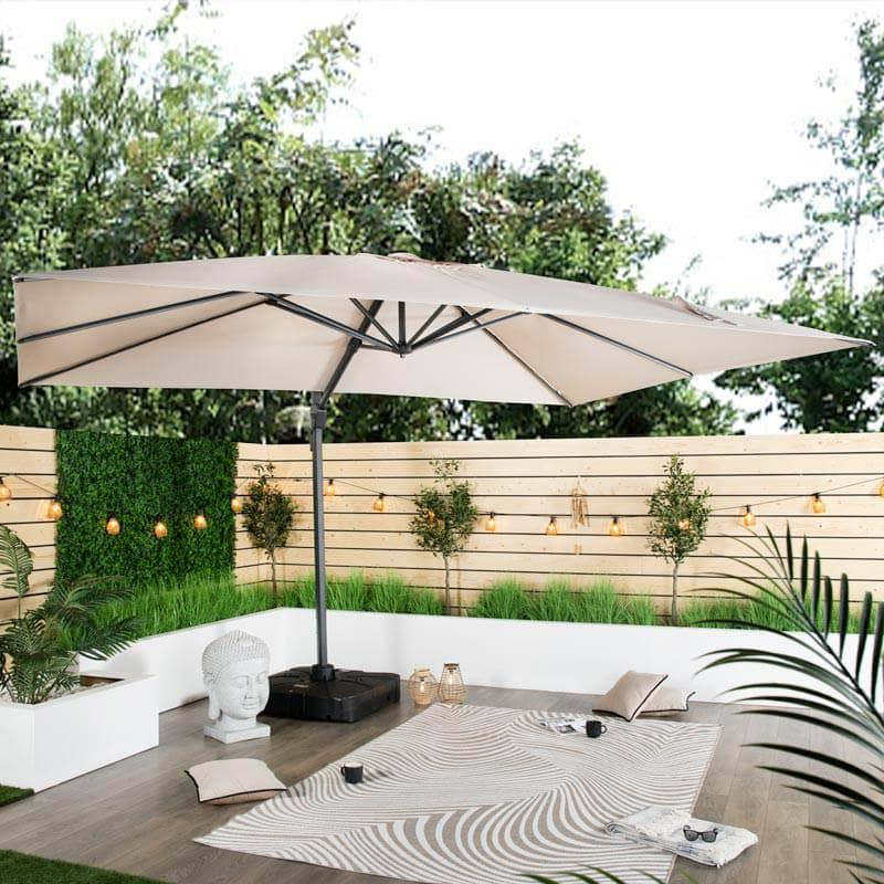 Gardening  -  Weatherking Lazio 4x3m Parasol & Base - Taupe  -  60009027