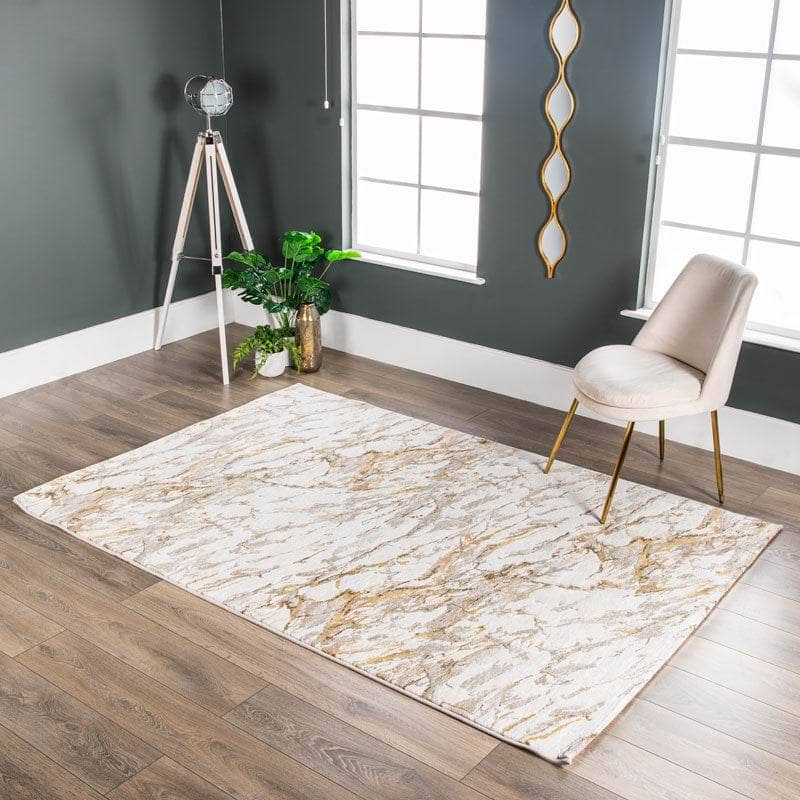 Rugs  -  Quartz Marble Gold Rug - Multiple Sizes  - 