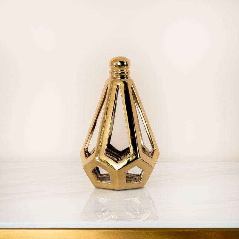 Homeware  -  Gold Hexagon Tealight Holder - Small  -  60011682