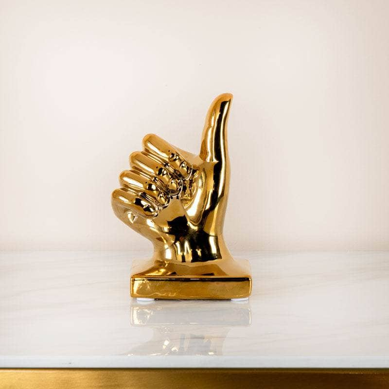 Homeware  -  Gold Thumbs Up Sculpture - 16cm  -  60005099