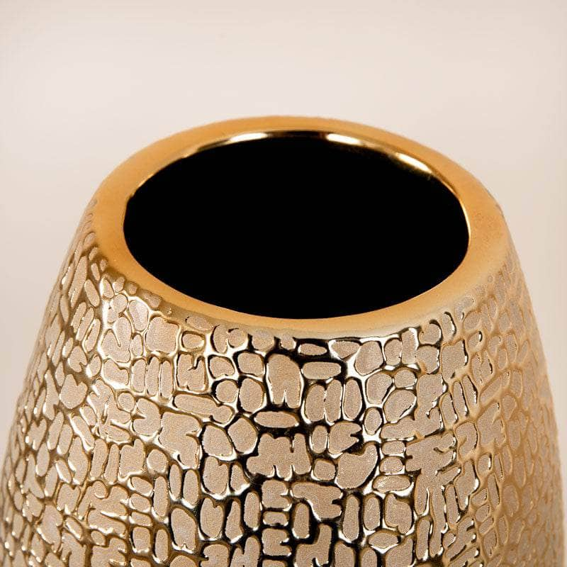 Homeware  -  Textured Gold Ceramic Face Vase - 38cm  -  60011685