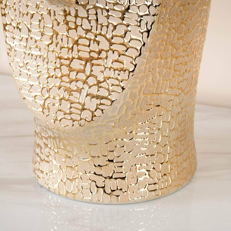 Homeware  -  Textured Gold Ceramic Face Vase - 38cm  -  60011685