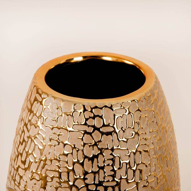 Homeware  -  Textured Gold Ceramic Face Vase - 31cm  -  60011684