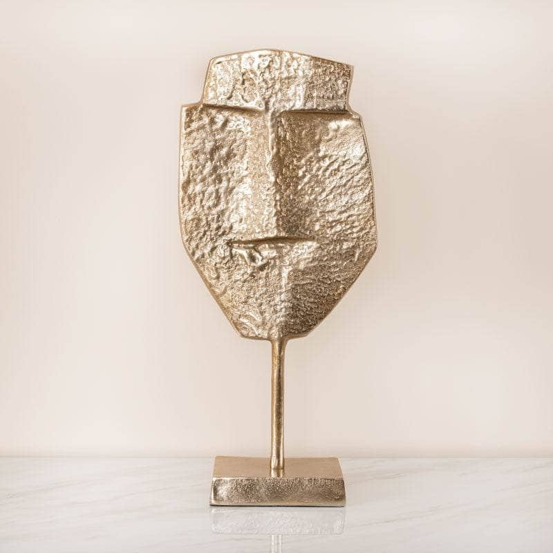 Homeware  -  Champagne Metal Face Sculpture - 51.5cm  -  60011711