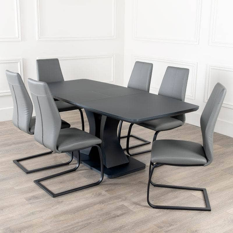 Furniture  -  Picasso Large Extending Dining Table - Charcoal  -  60011535