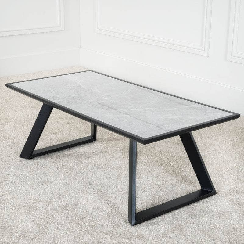 Furniture  -  Valetta Ceramic Coffee Table - Black & Grey  -  60011678