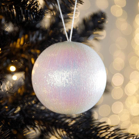 Christmas  -  Iridescent Metallic Spun Thread Bauble - 8cm  -  60000913