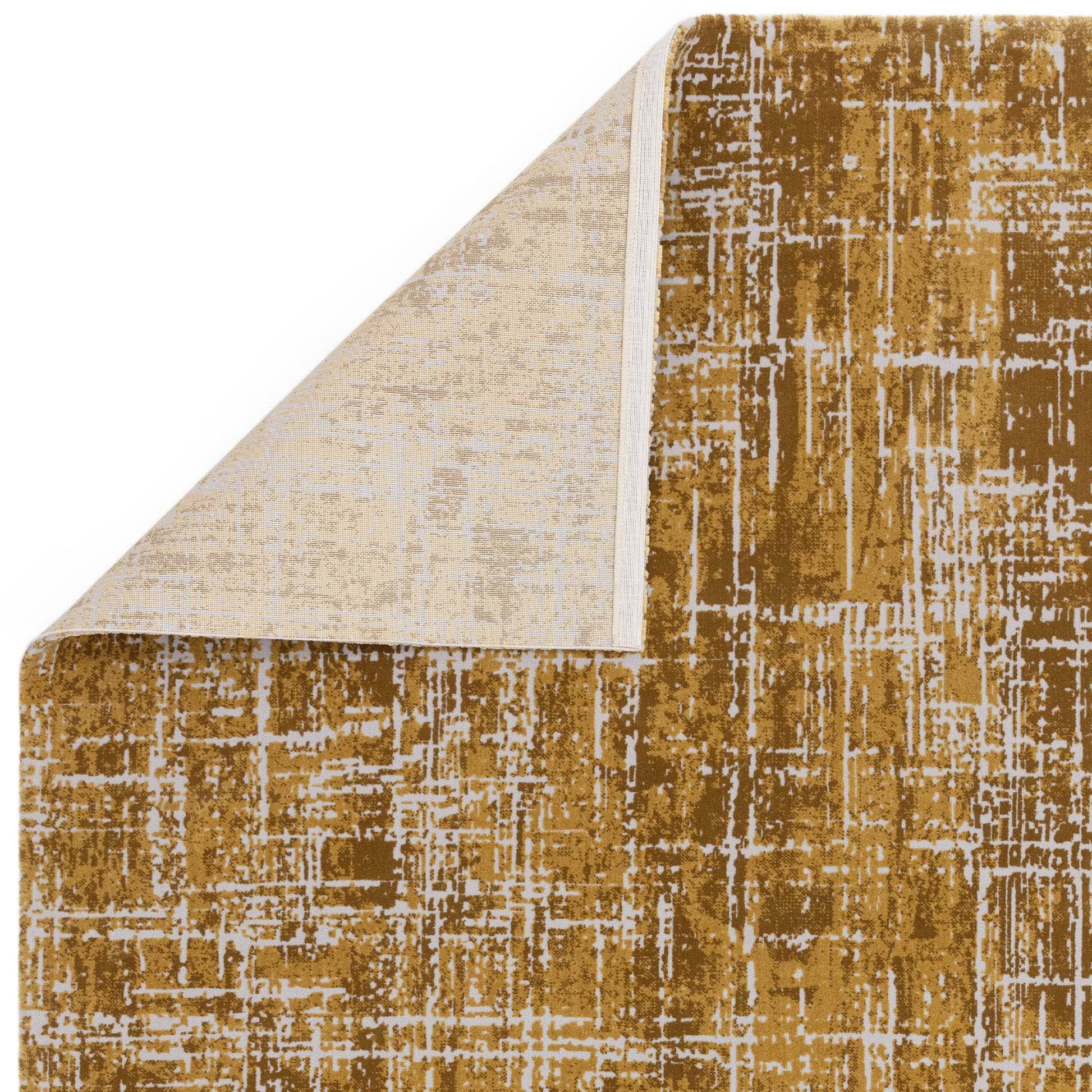 Rugs  -  Kuza Gold Abstract Rug - Multiple Sizes  - 